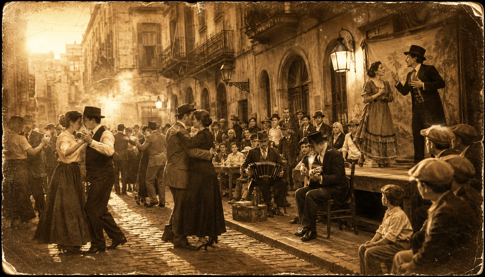 Milonga y teatro en la calle